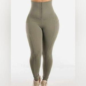 Light Olive High Waisted Corset Legging